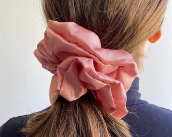 XXL Rose Peach Scrunchie, Oversized Scrunchie, Big Extralarge Giant XXL Scrunchie, Hair Ties Top Knots Hair Rubber Woman Gift Summer