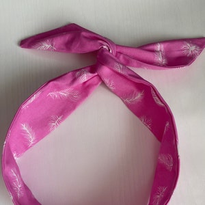 Pinky Wire Headband, Wide headband, Hair Wrap Knot headband, Head Scarf look, Gift for women, Spring Accessories
