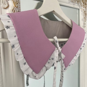 Pink Cotton  Ruffled Collar, Oversized Collar, Detachable Collar, Peter Pan Collar, Removable Collar, Gift for Her, Clothes Accessory