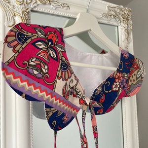 Multicolor Print Collar, Oversized Collar, Detachable Peter Pan Collar, Removable Collar, Gift for Her, Clothes Accessory