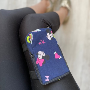 Mickey Mouse  Leg Bag Garter Bag, Bridesmaid Gift, Bike ride Bag, IPhone X, 11, 12, 13 Carnival and Festival Bag, Passport Holder Thigh bag