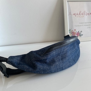 Denim Jeans Fanny Pack, Hip Bag, Hands Free Belt Bag, Festival Bag, Travel Bag, Unisex Bag, Bum Bag, Crossbody Bag, Handmade Bag, Waist Bag
