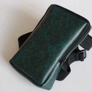 Sac de jambe imperméable en marbre vert, livraison gratuite, course à pied, balade à vélo, jarretière de jambe, femme, homme, unisexe, carnaval en cuir végétalien, sac de cuisse