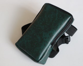 Green Marble Waterproof Leg Bag, FREE Shipping, Running, Bike ride, Leg garter, Woman, Man, Unisex, Vegan Leather Carnival, Thigh Bag