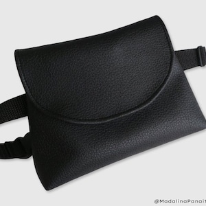 Schwarze wasserdichte Bauchtasche, Taille Tasche, Hüfttasche, Bauchtasche, Tasche für Festival, Reisen, Vegan Leder, Gürteltaschen für Frauen, Sommer Geschenk