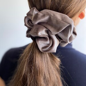 XXL Grey Mouse Royal Velvet Scrunchie,Big Extralarge Giant XXL Scrunchie, Hair Ties Top Knots Hair Rubber Woman Gift Summer image 2