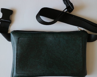 Green Fanny Pack, Belly Bag, Festival Bag, Traveler Bag, Gift For Her, Waist Bag, Crossbody Bag, Hip Bag, Bags For Woman, Flat Belt Bag