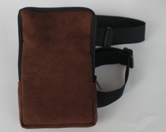 Brown Leg Bag, Running Bag, Work out Bag, Leg purse Bike ride Leg garter Woman Man Unisex Bag, IPhone X, 11, 12, 13,  Leather Carnival Bag