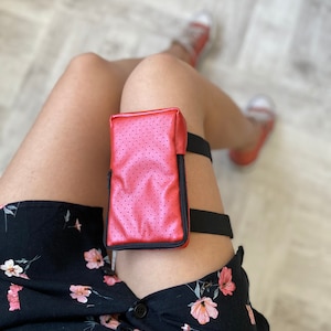 Dots Leg Bag, Running, Leg Geldbörse Bike ride, Leg Strumpfband, Damen Mann, IPhone X, 11, 12, 13, Passport Holder, Orange Tasche für Karneval, Reisen