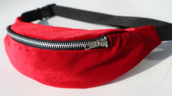 Red Velvet Fanny Pack Belly Belt Bag Festival Bag Travel Bag