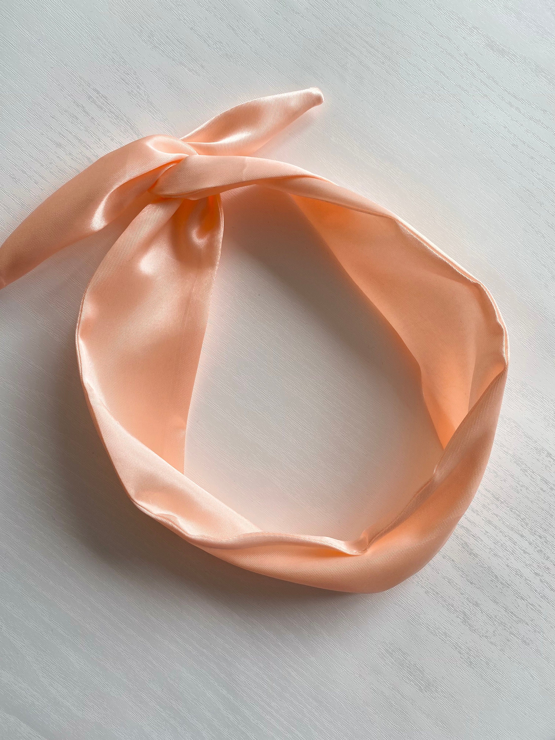 Peachy Print Wire Headband, Wide headband, Hair Wrap Knot headband, Head Scarf look, Gift for women, Spring Accessories