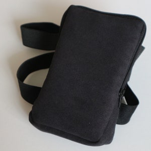 Schwarze Beintasche, Karneval Tasche, Lauftasche, Walking Work out Bein Geldbörse Strumpfband Frau Mann Unisex, IPhone X, 11, 12, 13, Vegan Ledertasche