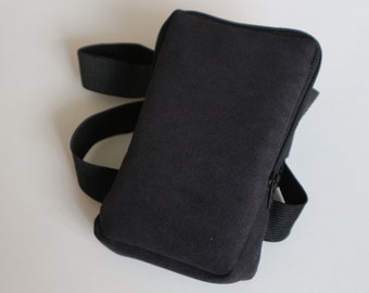 Black Leg Bag, Carnival Bag, Running Bag, Walking Work out Leg purse Leg garter Woman Man Unisex, IPhone X, 11, 12, 13, Vegan Leather Bag