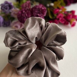 XXL Grey Mouse Royal Velvet Scrunchie,Big Extralarge Giant XXL Scrunchie, Hair Ties Top Knots Hair Rubber Woman Gift Summer image 3