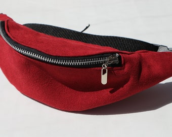 Burgundy Fanny Pack, Free Shipping, Hands Free Belt Bag Crossbody Bag, Festival Bag, Travel Bag, Running Bag, Bum Bag, Gift, Hip Waist Bag