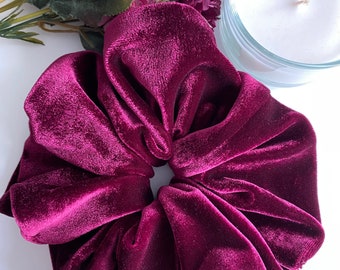 Oversized Purple Royal Velvet Scrunchie, Big Extralarge Giant XXL Scrunchie, Hair Ties, Top Knots, Hair Rubber, Woman Gift, Purple, Plum