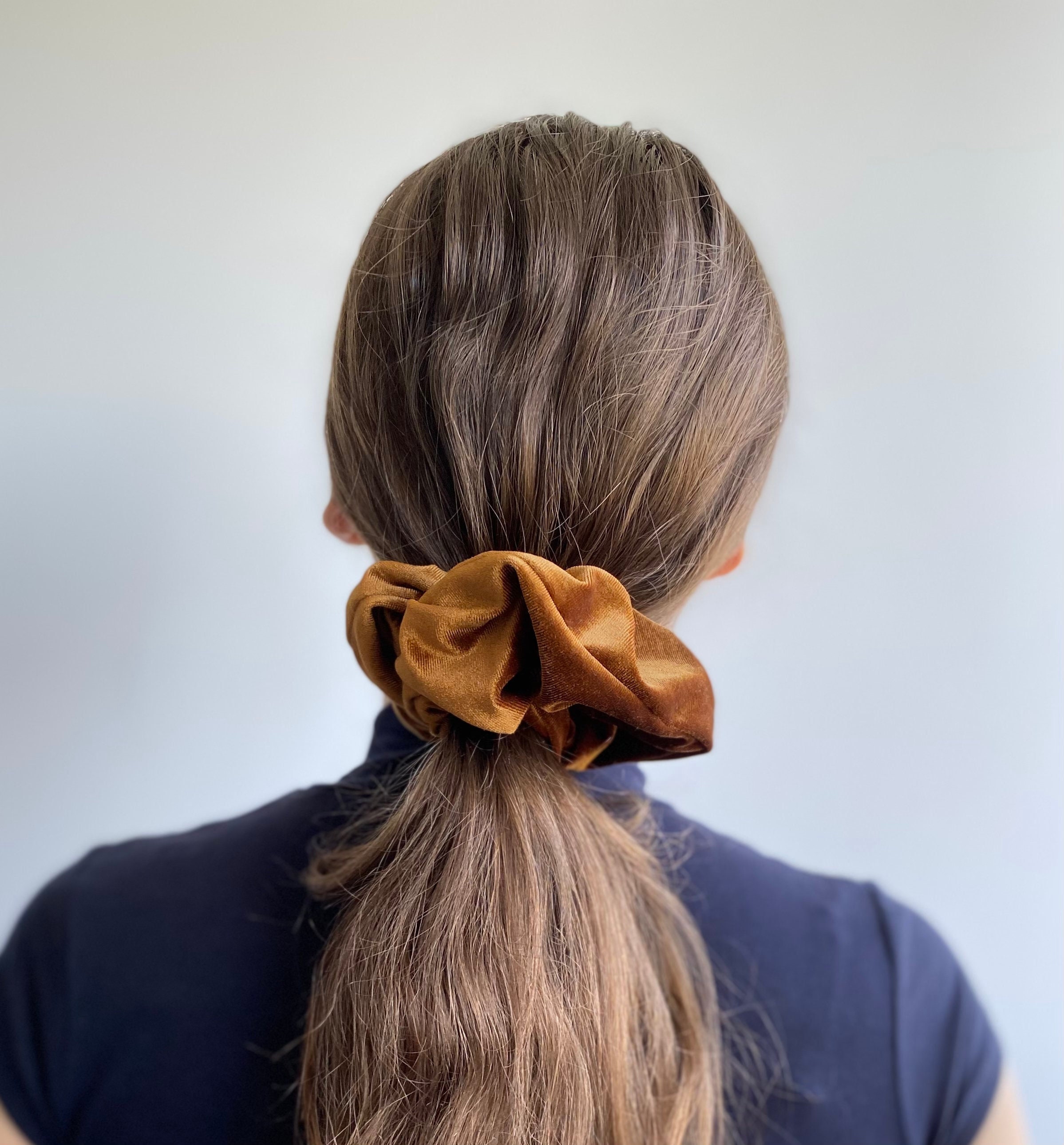 XXL Gold Bronze Velvet Scrunchie, Oversized Hair Tie - Etsy