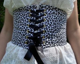 Animal Print Underbust Belt, Corset Belt for Woman, Fairy Corset, Waist Corset, Wedding Corset, Festival Corset