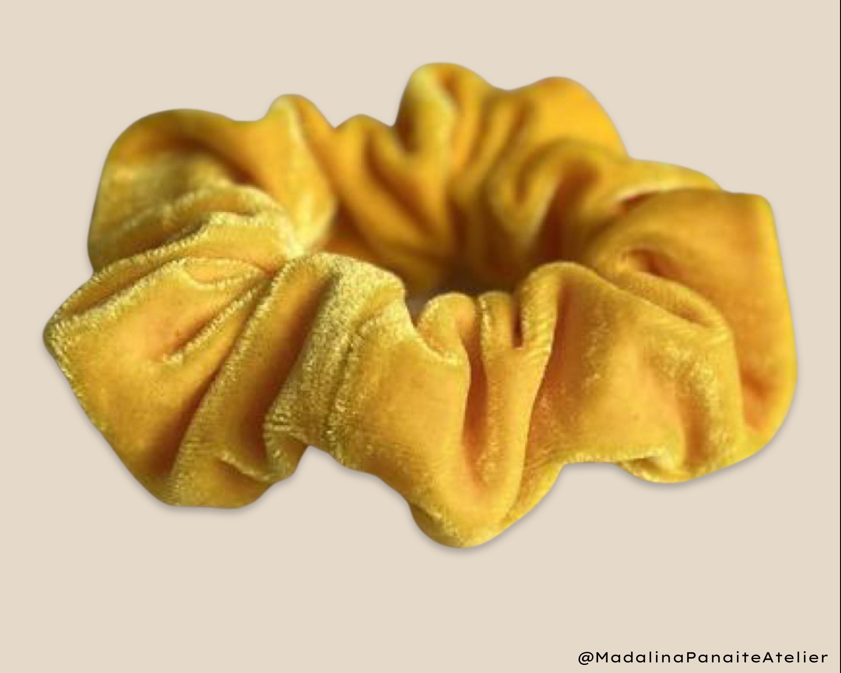 Soft Yellow Royal Velvet Scrunchie, FREE Shipping Hair Fashion Hair Ties, 80s & 90s Fashion, Top Knots, Hair Rubber, Woman Gift, Luxury Gift