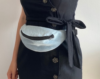 Blue Jeans Fanny Pack, Hip Bag, Hands Free Belt Bag, Festival Bag, Travel Bag, Unisex Bag, Bum Bag, Crossbody Bag, Handmade Bag, Waist Bag