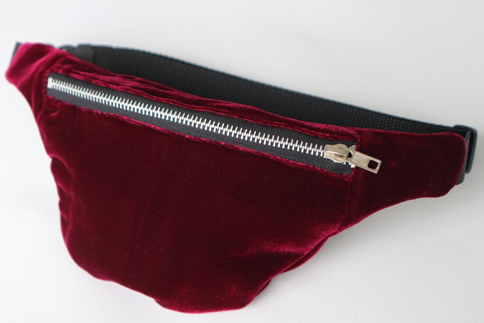 Luxury Travel Bag For Her Velvet Burgundy Backwards