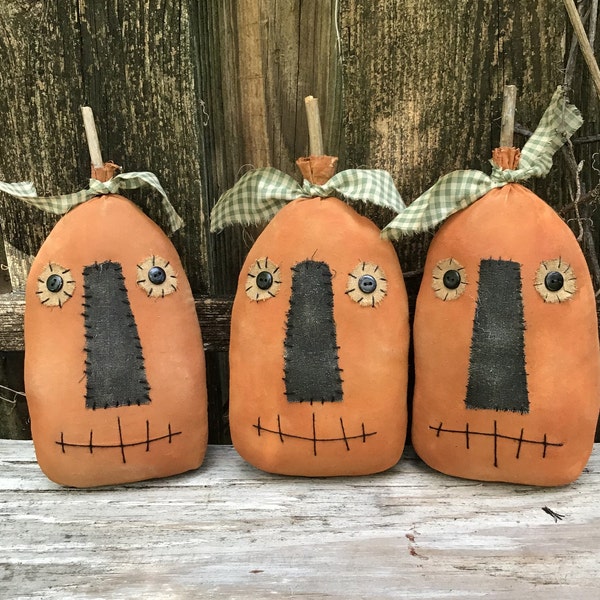 Primitive Halloween Pumpkin Harvest Jack-O-Lantern JOL Tucks, Bowl Fillers   Harvest Fall Decor