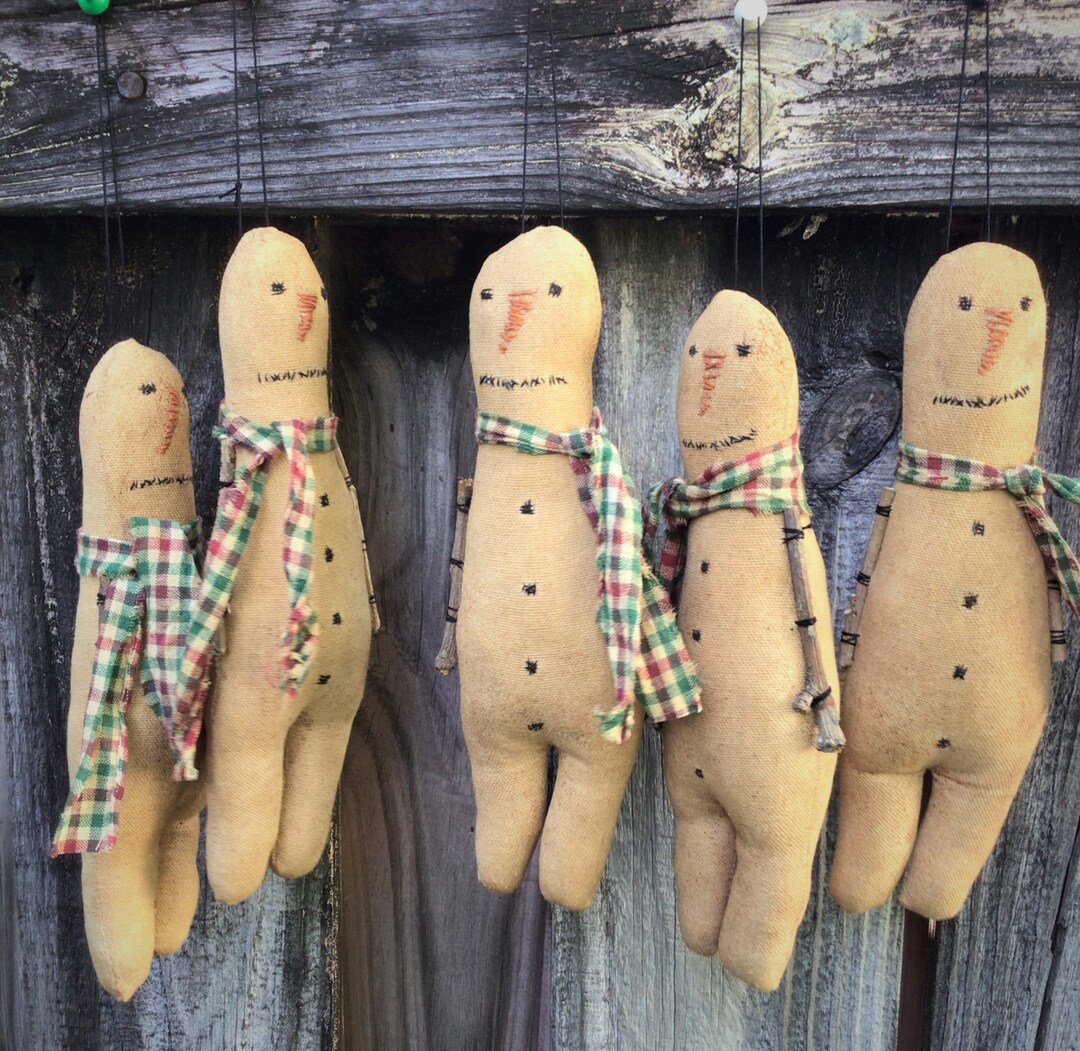 Primitive Grungy Snowman ~ Primitive Winter ~ Christmas Rag Doll ...