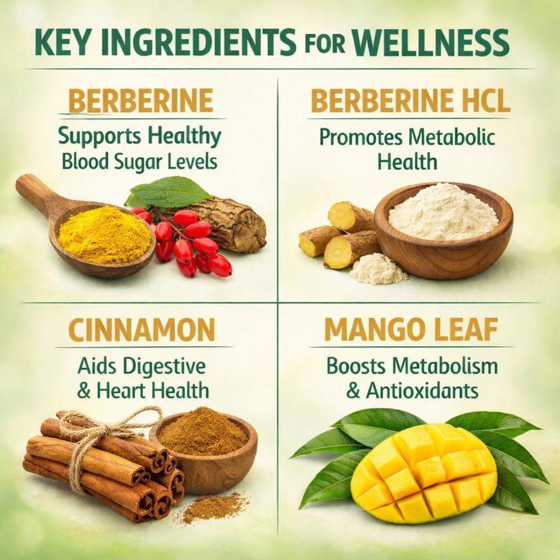 Organic Berberine HCL Tincture | Cinnamon & Mango Leaf | Herbal Metabolic Wellness Support | Plant-Based Liquid Extract immagine 4