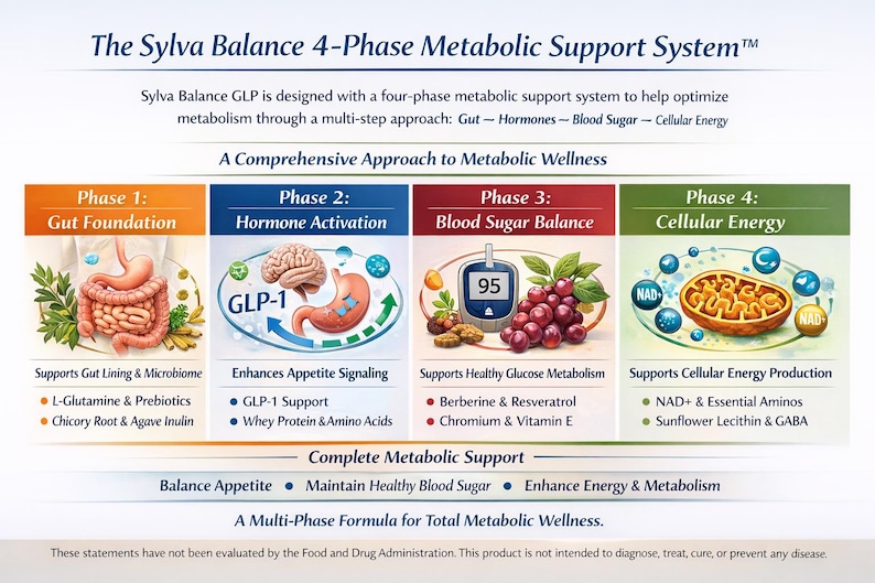 Sylva Balance GLP Blood Sugar & Metabolic Support GLP-1 Herbal Formula Gut Health Appetite Control image 4