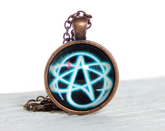 Atheist Symbol pendant Atheist jewelry Science jewelry Chemistry jewelry Agnostic jewelry Atheist necklace Humanist jewelry gift