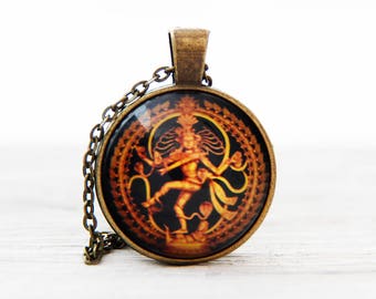 Lord Shiva necklace Shiva pendant dancing Shiva Nataraja Lord Shiva pendant Lord Shiva jewelry statue gold Shiva pendant indian God Shiva