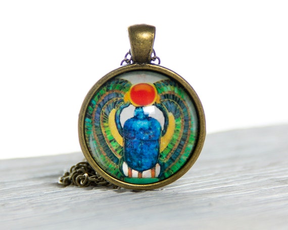 Scarab Pendant Scarab Necklace Beetle Pendant Ancient Amulet Gift