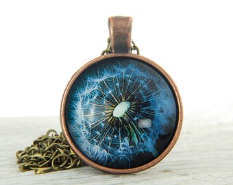 Dandelion Necklace Dandelion pendant Dandelion jewelry Mother necklace Wish necklace Flower necklace Botanical necklace Dandelion for women