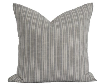 Light Gray Striped Pillow Cover