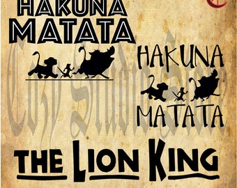 Lions King SVG, Hakuna Matata SVG, Disney svg,Cricut cut file for cute matching shirts, The Lion King font SVG, The Lion King Eps, Digital