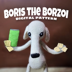 HAAKPATROON: Boris de Borzoi, hond met lange neus, meme