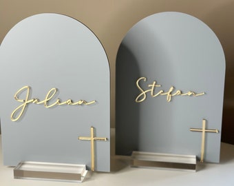 Acrylic Baptism Sign | Acrylic Name Sign | Pastel Acrylic Sign | Arch Baptism Sign | Pastel Blue Acrylic Sign | Baptism Name Sign