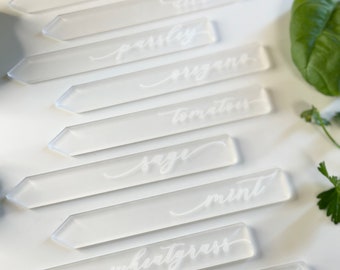 Acrylic Garden Herb Stakes | Plant Markers| Herb Markers | Herb Stakes | Gardening Stakes | Gardener Gift | Acrylic Plant Stakes |