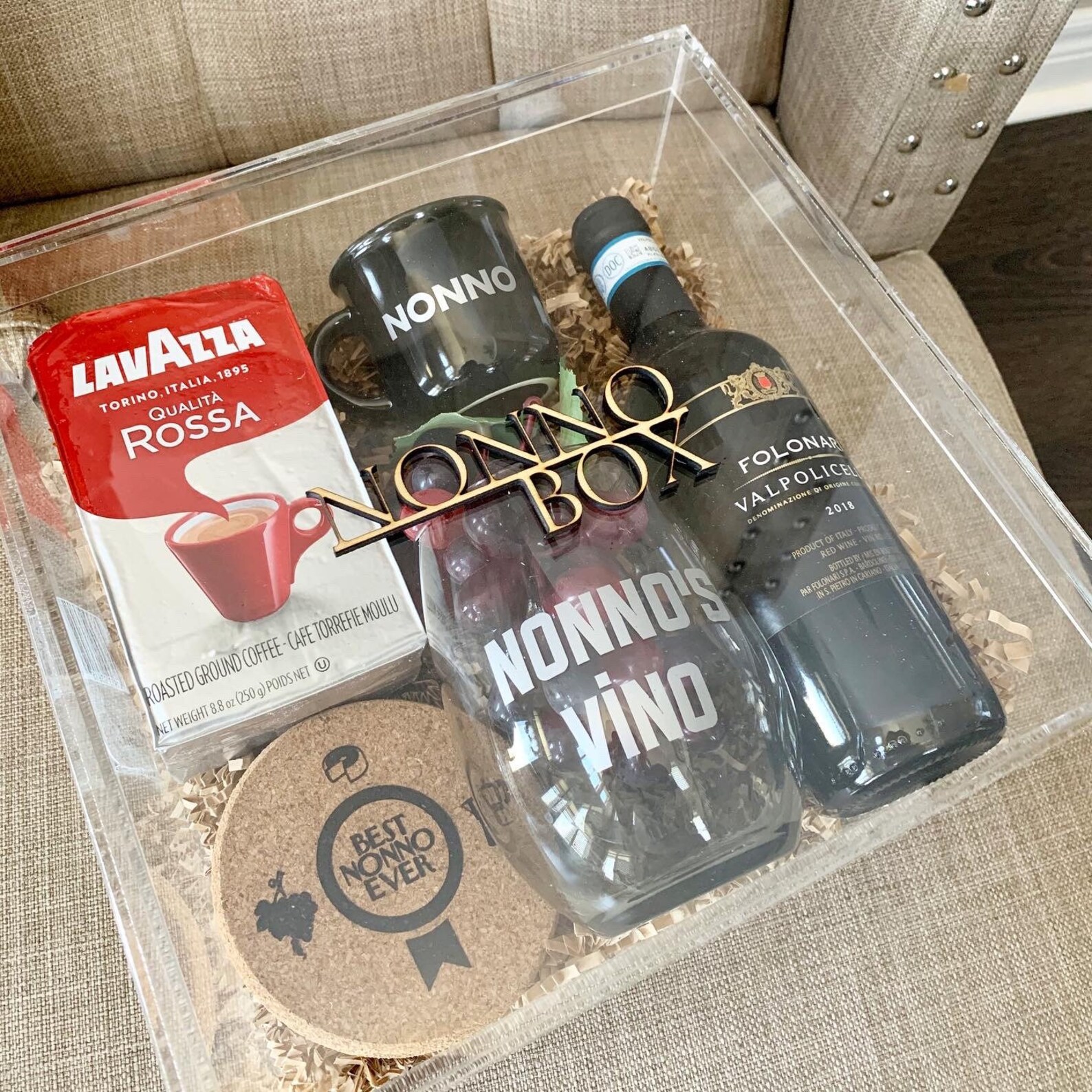 Nonno Acrylic Gift Box Set Nonna Birthday Gift Nonna Christmas Etsy