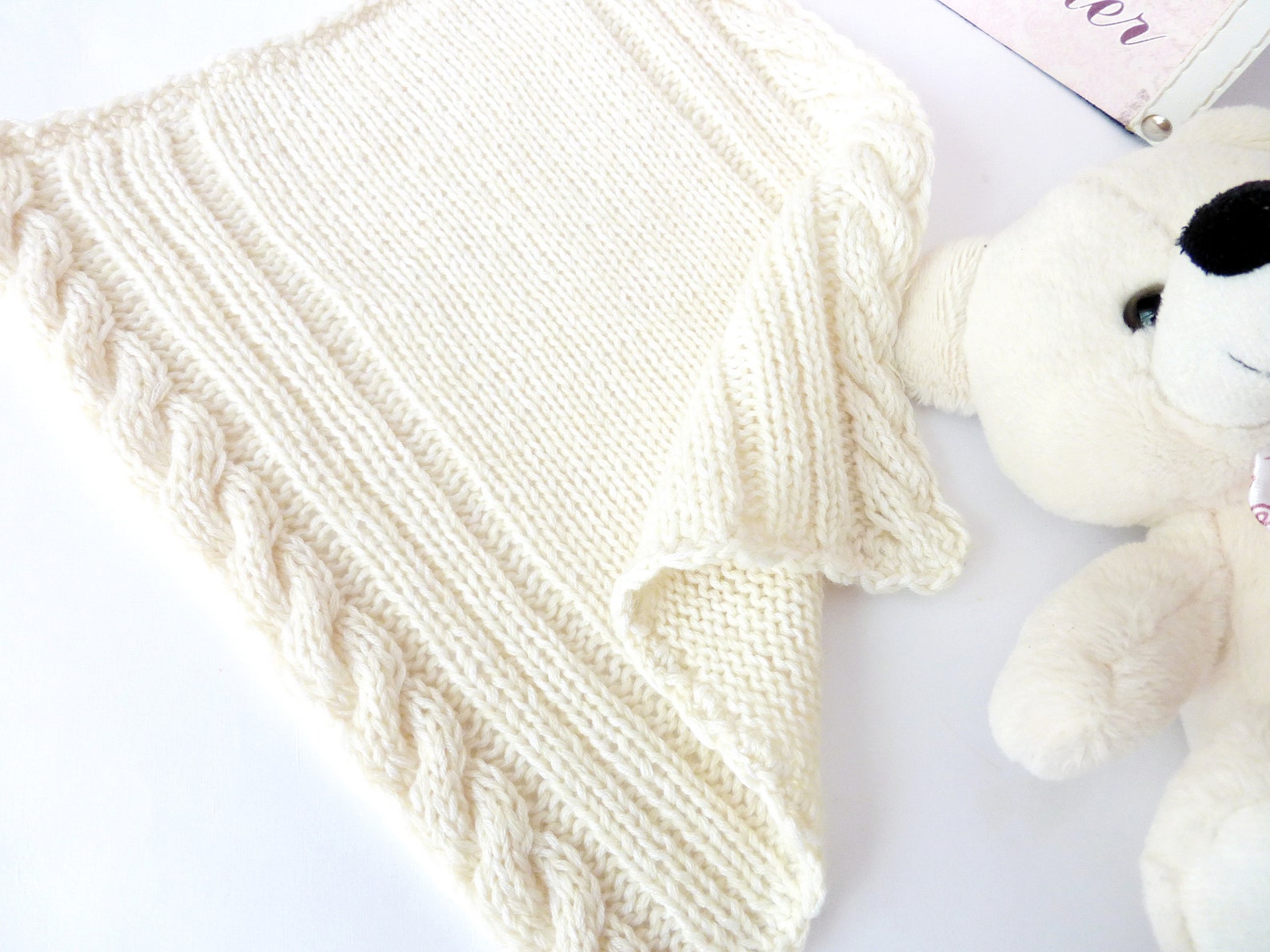 Doll white knit blanket Dollhouse miniature Knitted bedcover Etsy