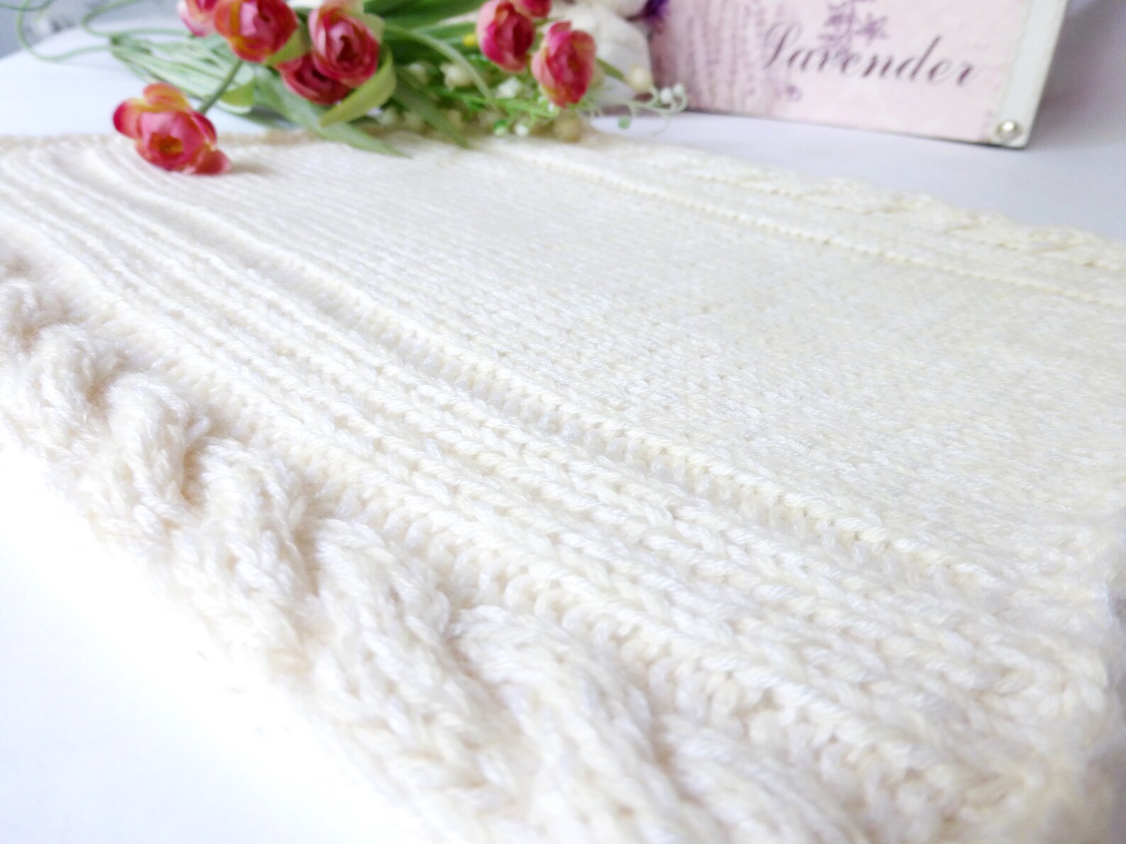 Doll white knit blanket Dollhouse miniature Knitted bedcover Etsy