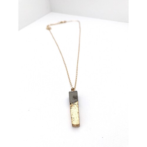 Concrete Necklace Cement Necklace Cement With Gold Leafing Etsy