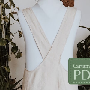 Crossed apron PDF sewing pattern - A0 format - copy shop/plotter