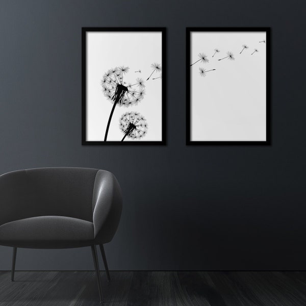 Dandelion Poster Set, Print, Affiche, Plakat, Wall Art, Wall Decor, Poster Set, Print Set