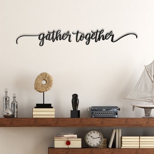 Reúna arte de parede de metal, decoração de escritório para casa, arte de parede de cozinha, arte de parede de cozinha, conjunto de 2 de decoração de parede de metal, arte de parede
