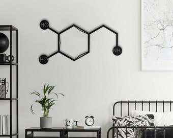 Dopamine Molecule Metal Wall Art Motivational Sign Metal Wall Decor Chemistry Wall Art Inspirational Wall Decor Housewarming Gift