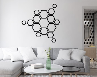 Set of 15 the Hexagon Metal Wall Art Modern Wall Decor for Livingroom  Minimalist Wall Decor Housewarming Gift - Etsy