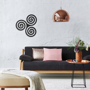 Triskelion Metal Wall Art: Celtic Symbol, Living Room Decor