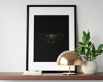 Geometric Owl Print Etsy