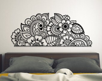 Durga Flower – Mandala Wall Art, 2 Piece Wall Art, Metal Wall Decor, Bedroom Wall Decor, Metal Wall Art, Nature Art, Above Bed Decor